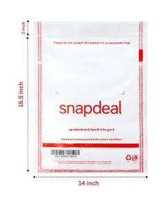 Snapdeal 52 Micron Transparent Flap Seal Poly Bags, PL07 - 14in x 16.5in, Pack of 10000