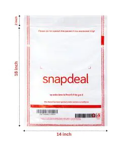 Snapdeal 52 Micron Transparent Flap Seal Poly Bags, PL08(A) - 14in x 18in, Pack of 2500