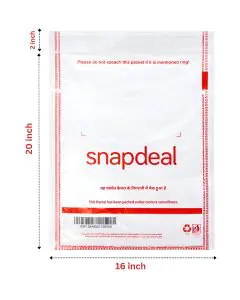 Snapdeal 52 Micron Transparent Flap Seal Poly Bags, PL09(A) - 16in x 20in, Pack of 2500